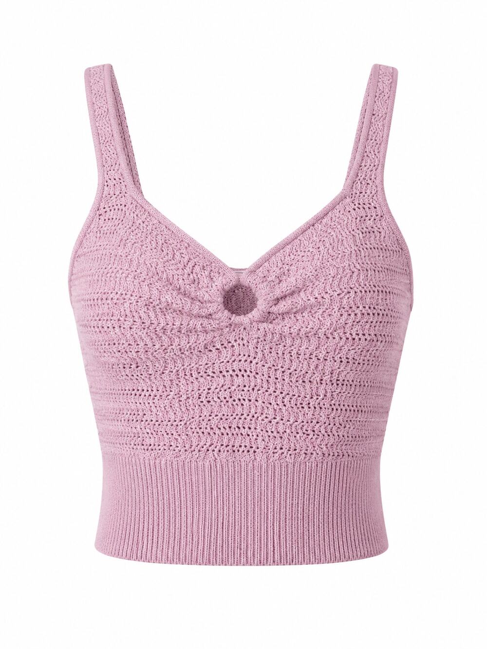 Abercrombie & Fitch Crochet Knit Crop Tank Top Pink Women's Small Boho